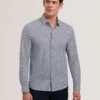 WAVEY Long Sleeve Geo Print Shirt