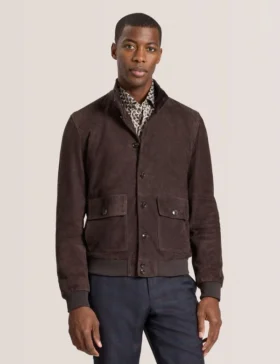 WEIR Suede Button Front Jacket
