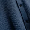 WILKES Long Sleeve Textured Button-Through Polo