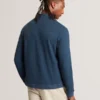 WILKES Long Sleeve Textured Button-Through Polo