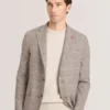WINFRED Grid Check Cotton Blend Blazer