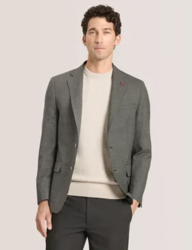 WINFRED Mini Check Wool Modern Fit Suit Jacket
