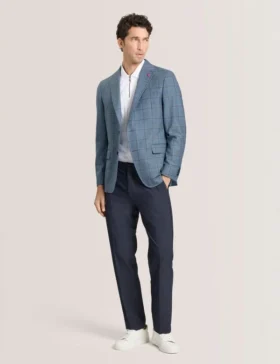 WINFRED Mixed Plaid Wool Tailored Blazer