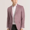 WINFRED Plaid Silk Blend Woven Blazer
