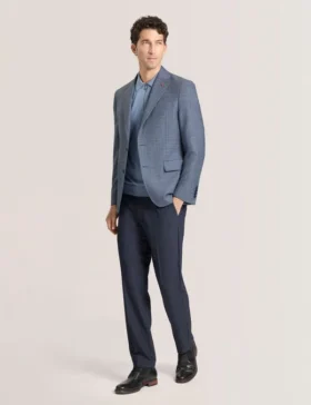 WINFRED Plaid Woven Texture Tailored Blazer