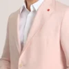 WINFRED Single Breasted Two Button Notch Flat Front Linen Suit Jacket