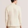 WINFRED Single Breasted Two Button Notch Flat Front Linen Suit Jacket