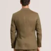 WINFRED Single Breasted Two Button Notch Flat Front Linen Suit Jacket