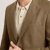 WINFRED Single Breasted Two Button Notch Flat Front Linen Suit Jacket