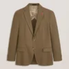 WINFRED Single Breasted Two Button Notch Flat Front Linen Suit Jacket