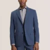 WINFRED Single Breasted Two Button Notch Flat Front Seersucker Suit Jacket