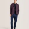 WINFRED Single Breasted Two Button Notch Fully Fashioned Plaid Jacket
