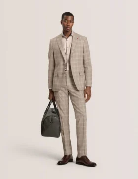 WINTER-CHECK Tonal Check Modern Fit Suit Pants