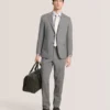 WRIGHT-STRIPE Striped Wool Modern Fit Suit Jacket