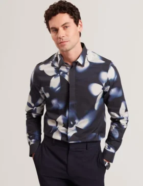 WRENIN Photographic Floral Print Long Sleeve Shirt
