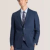 WRIGHT-PLAID Single Breasted Two Button Notch Fully Fashioned Plaid Suit Jacket