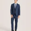 WRIGHT-PLAID Single Breasted Two Button Notch Fully Fashioned Plaid Suit Jacket