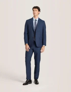WRIGHT-PLAID Single Breasted Two Button Notch Fully Fashioned Plaid Suit Jacket
