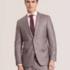 WRIGHT Sharkskin Wool Modern Fit Suit Jacket