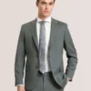 WRIGHT Single Breasted Two Button Notch Flat Front Plaid Jacket