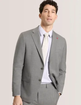 WRIGHT-STRIPE Striped Wool Modern Fit Suit Jacket