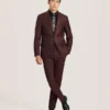 WRIGHT-TWILL Single Breasted Two Button Notch Fully Fashioned Twill Suit Jacket