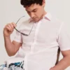 WRYTE Short Sleeve Linen Cotton Woven Shirt