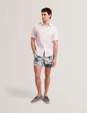 WRYTE Short Sleeve Linen Cotton Woven Shirt