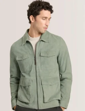 WYNELL Suede Zip-Through Utility Jacket