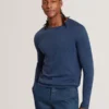 YAEN Rolled Edge Linen Blend Crew Neck Jumper