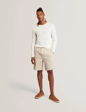 YAEN Rolled Edge Linen Blend Crew Neck Jumper