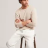 YAEN Rolled Edge Linen Blend Crew Neck Jumper