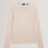 YAEN Rolled Edge Linen Blend Crew Neck Jumper