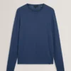 YAEN Rolled Edge Linen Blend Crew Neck Jumper