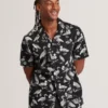 YAMAL Duck Print Cotton Short Sleeve Shirt