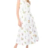 RIHANA Cotton Floral Pleated Midi Skirt