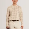 ZENDAYD Houndstooth Print Chunky Knit Jumper