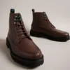 ZIGMOND Leather Lace Up Boots