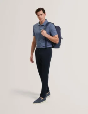 ZUMURUD Tile Print Cotton Short Sleeve Shirt